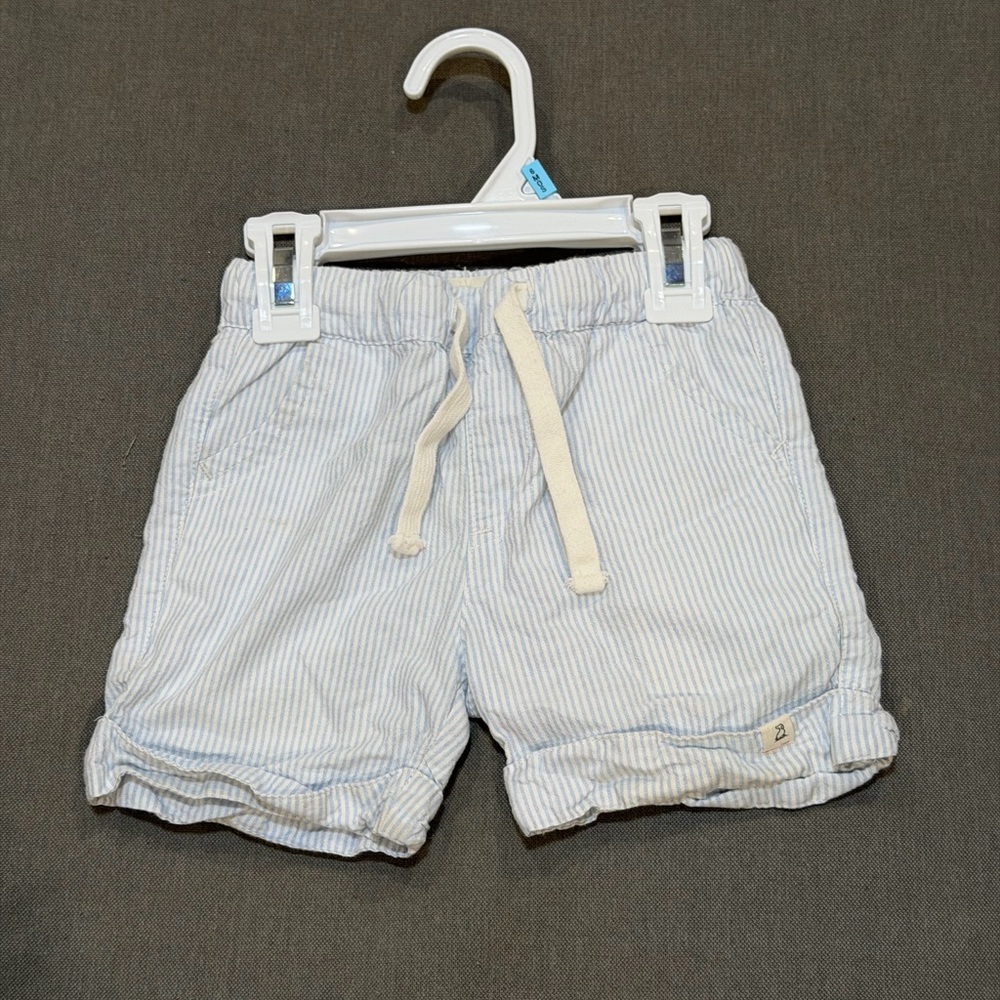 Striped Light Blue Kids Drawstring Shorts